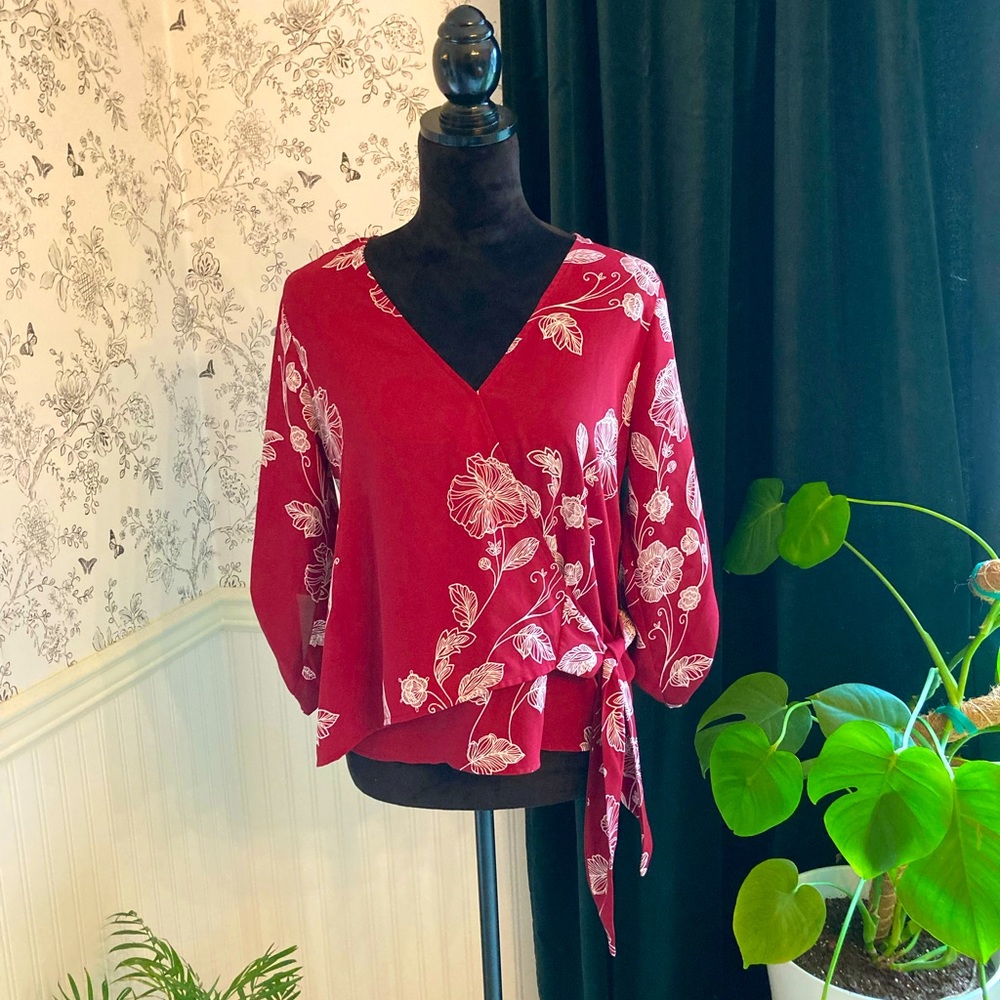 Women’s Red Burgundy Blouse.